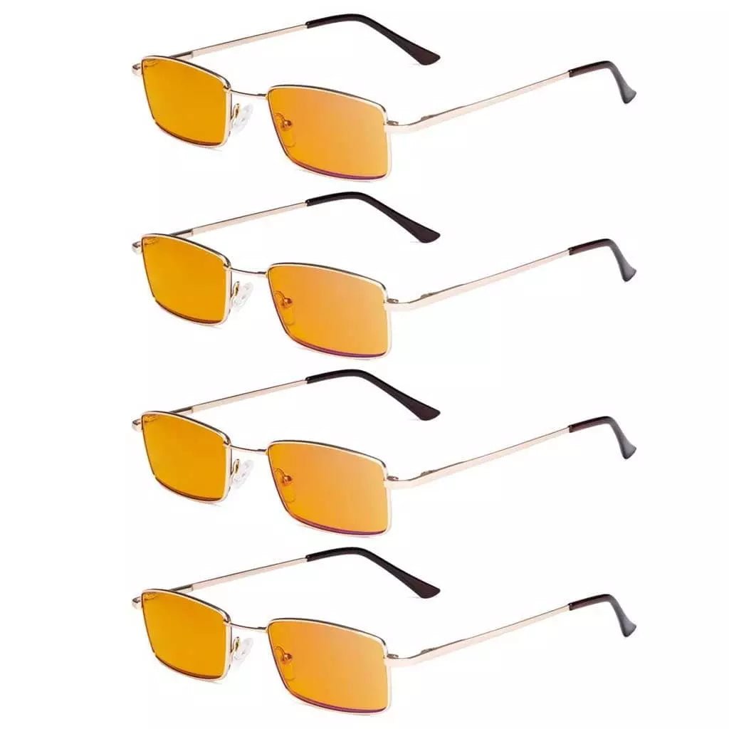 4 Pack Metal Rectangle Blue Light Blocking Readers DS1709eyekeeper.com