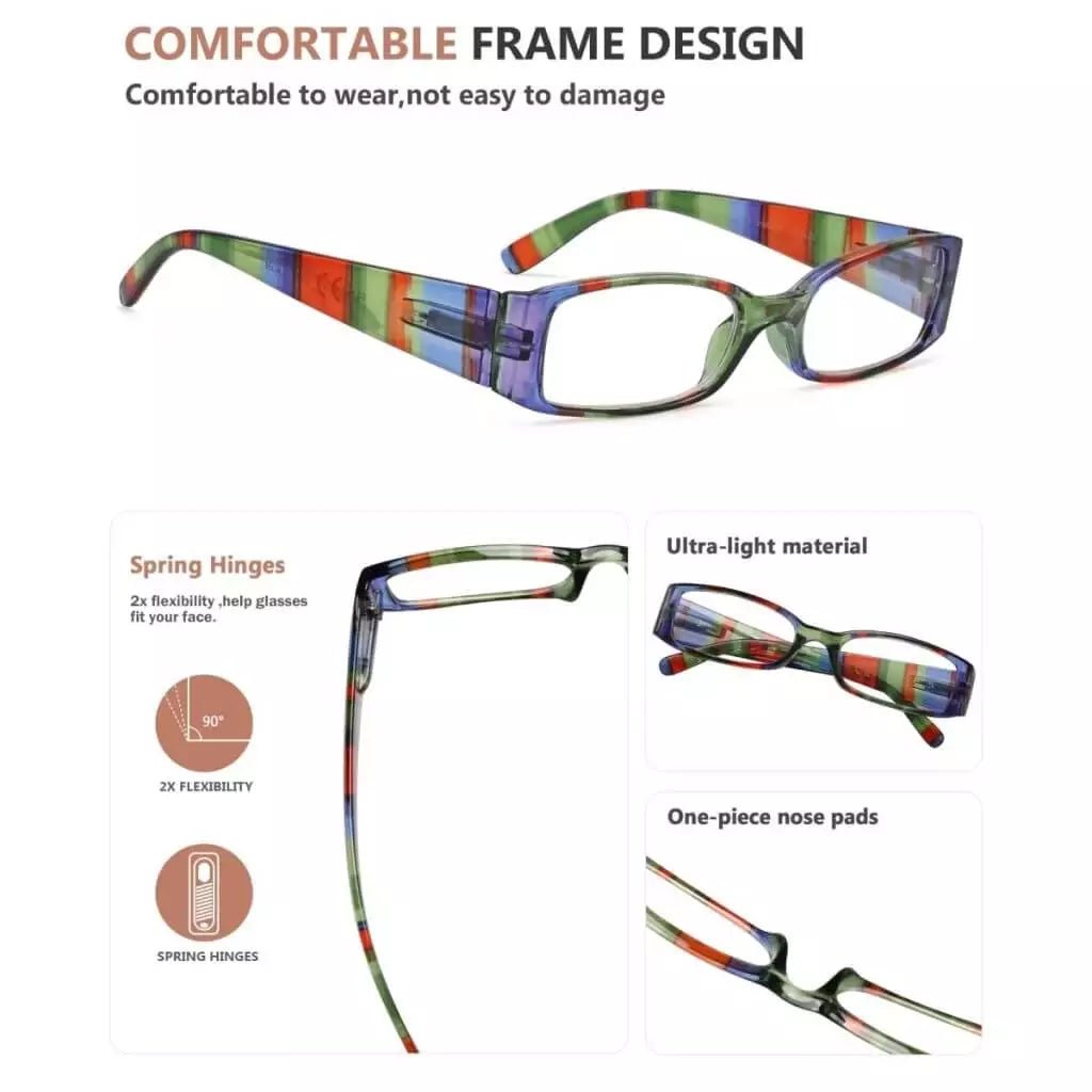 4 Pack Stripe Pattern Stylish Reading Glasses R040Seyekeeper.com