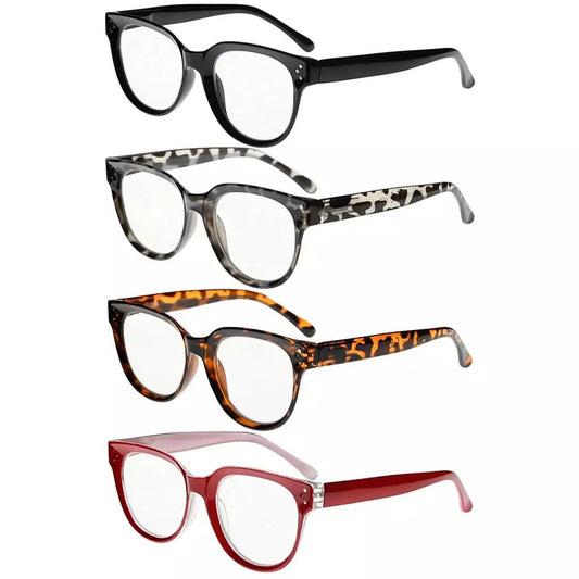 4 Pack Stylish Reading Glasses Thicker Frame Readers R9110eyekeeper.com