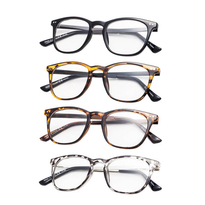 4 Pack Stylish Square Reading Glasses Animal Print Readers RJ003eyekeeper.com