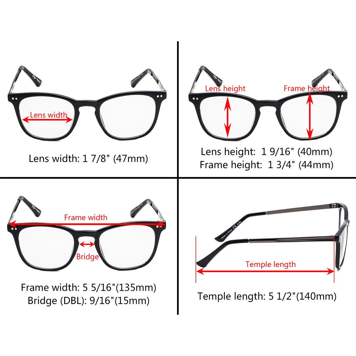 4 Pack Stylish Square Reading Glasses Animal Print Readers RJ003eyekeeper.com