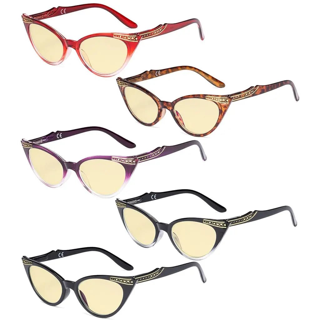 5 Pack Cat - eye Blue Light Blocking Eyeglasses TM914eyekeeper.com