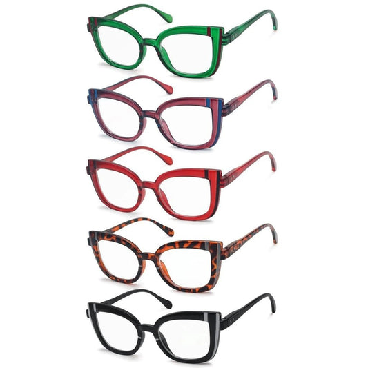 5 Pack Cat - eye Reading Glasses Cute Readers R2117eyekeeper.com