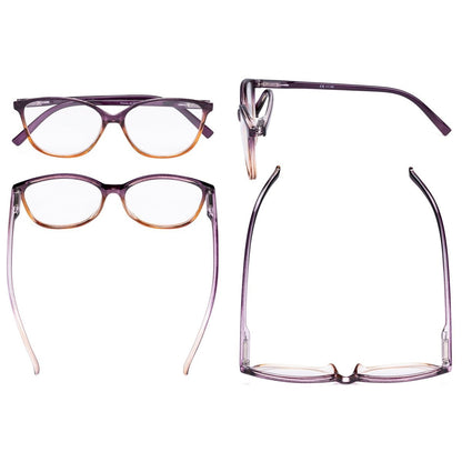 5 Pack Cat-eye Two-tone Reading Glasses Stylish Readers RFH2-A