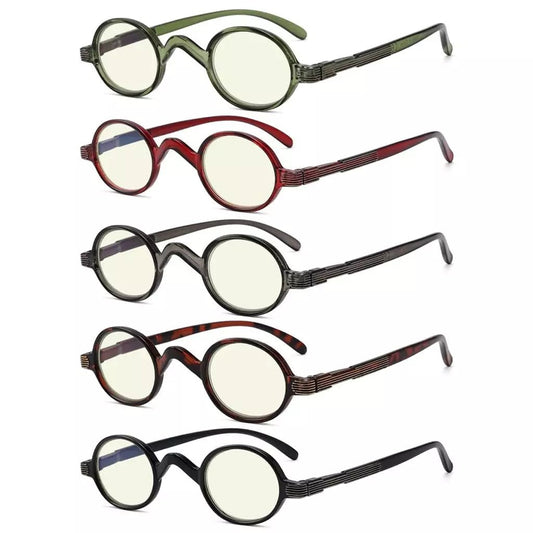 5 Pack Oval Classic Vintage Blue Light Glasses UVR077Xeyekeeper.com
