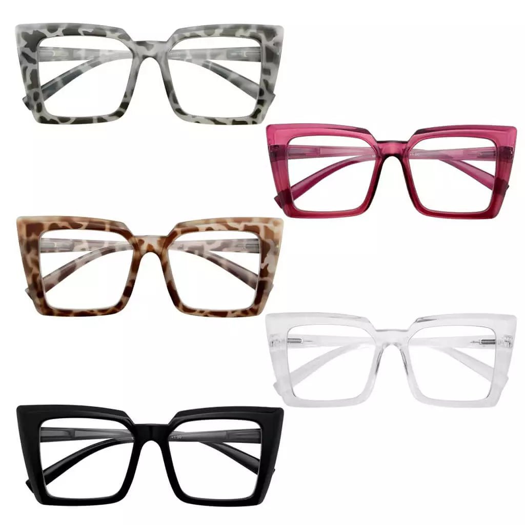 5 Pack Oversized Reading Glasses Chic Readers R2141eyekeeper.com