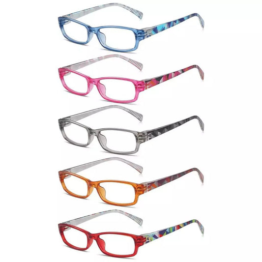 5 Pack Patterned Temples Metalless Screwless Reading Glasses NRT1803eyekeeper.com