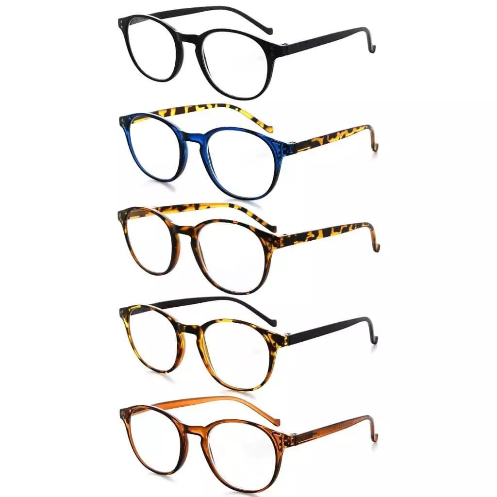 5 Pack Round Reading Glasses Stylish Readers R9115Aeyekeeper.com