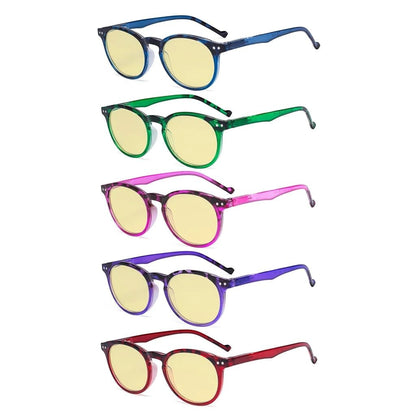 5 Pack Stylish Oval Blue Light Blocking Reading Glasses TM071Feyekeeper.com