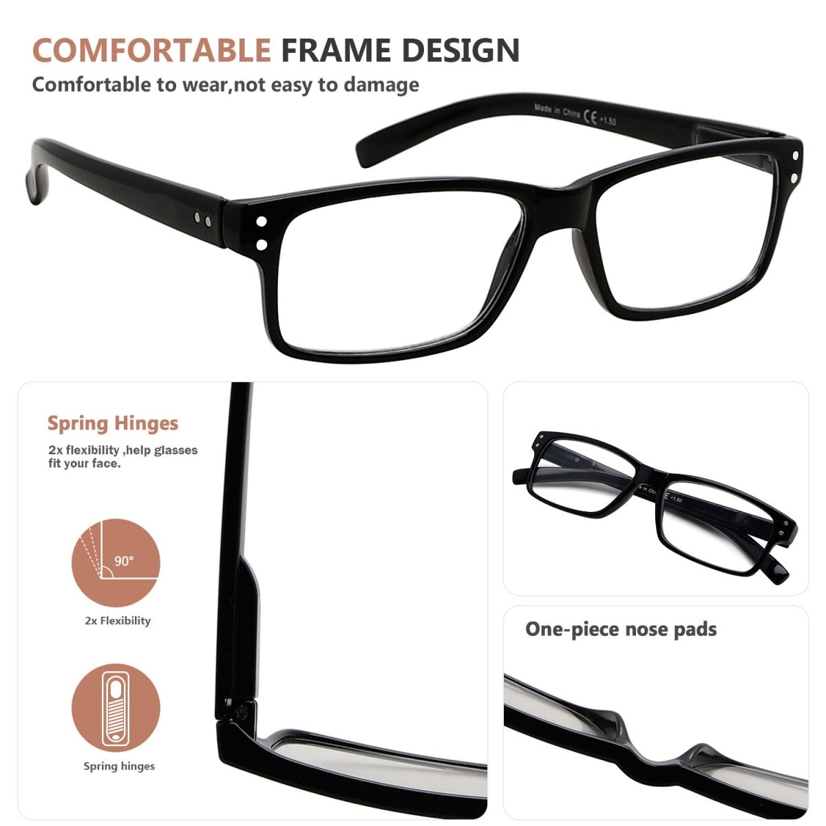 5 Pack Vintage Reading Eyeglasses Classic Readers R032eyekeeper.com