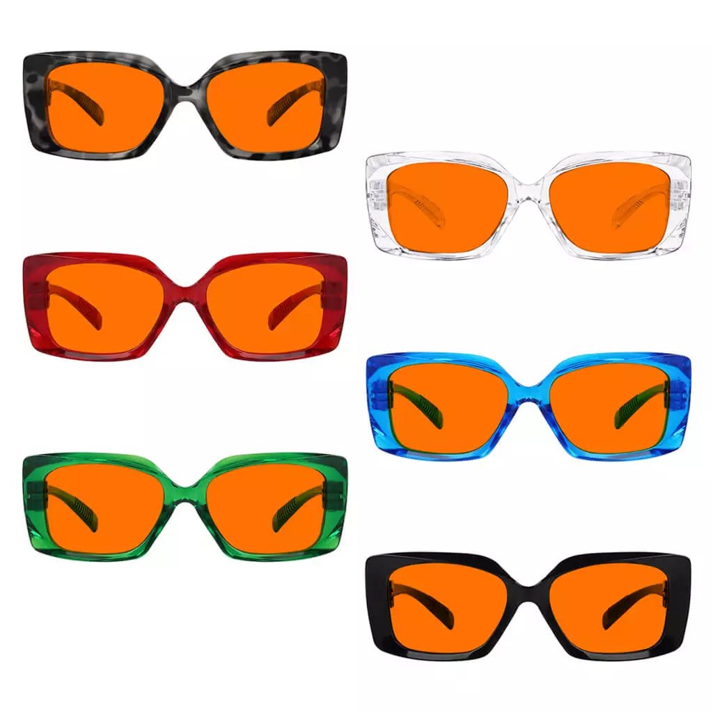 6 Pack 100% Blue Blocking Glasses Orange Lens Metalless Screwless NR2010 - B98eyekeeper.com