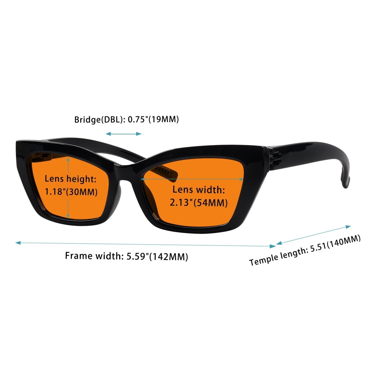 6 Pack 100% Blue Blocking Orange Glasses Cat - eye Metalless Glasses R2516 - B98eyekeeper.com