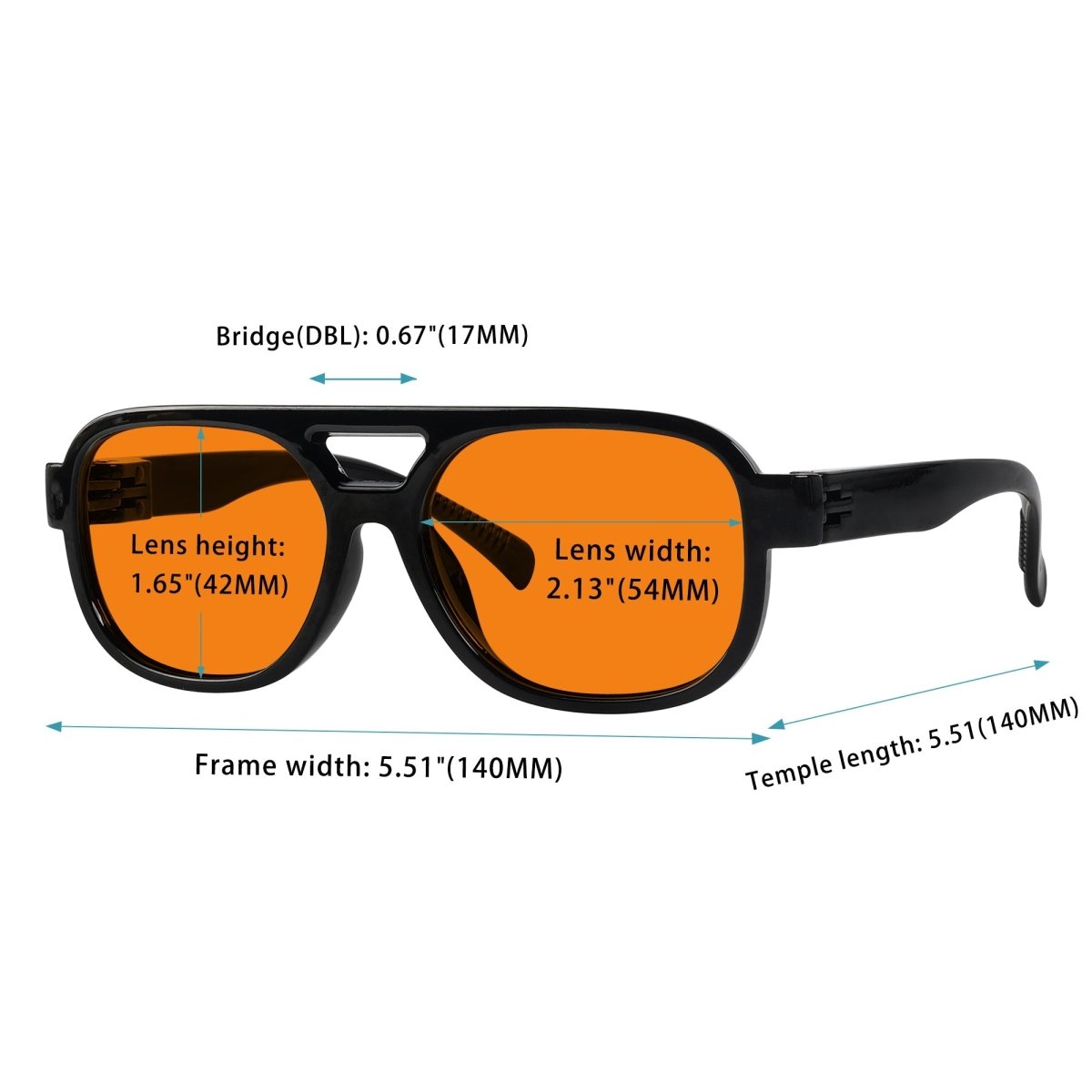 6 Pack 100% Blue Blocking Orange Glasses for Sleep Metalless Pilot R2515 - B98eyekeeper.com