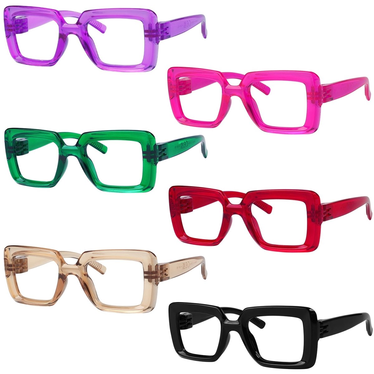 6 Pack 30% Blue Light Blocking Metalless Screwless Glasses NR2101 - B15eyekeeper.com