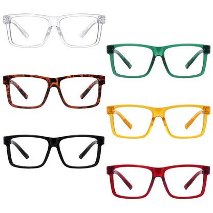 6 Pack 30% Blue Light Blocking Oversized Metalless Screwless Glasses R2508 - B15eyekeeper.com