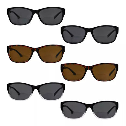 6 Pack Bifocal Reading Sunglasses Rhinestone Temples Design SBR821eyekeeper.com