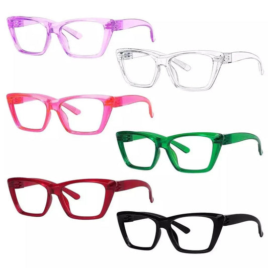 6 Pack Cat - eye 30% Blue Light Blocking Screwless Reading Glasses R2514 - B15eyekeeper.com