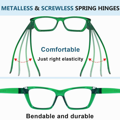 6 Pack Cat - eye Reading Glasses Screwless Metalless Readers R2514eyekeeper.com