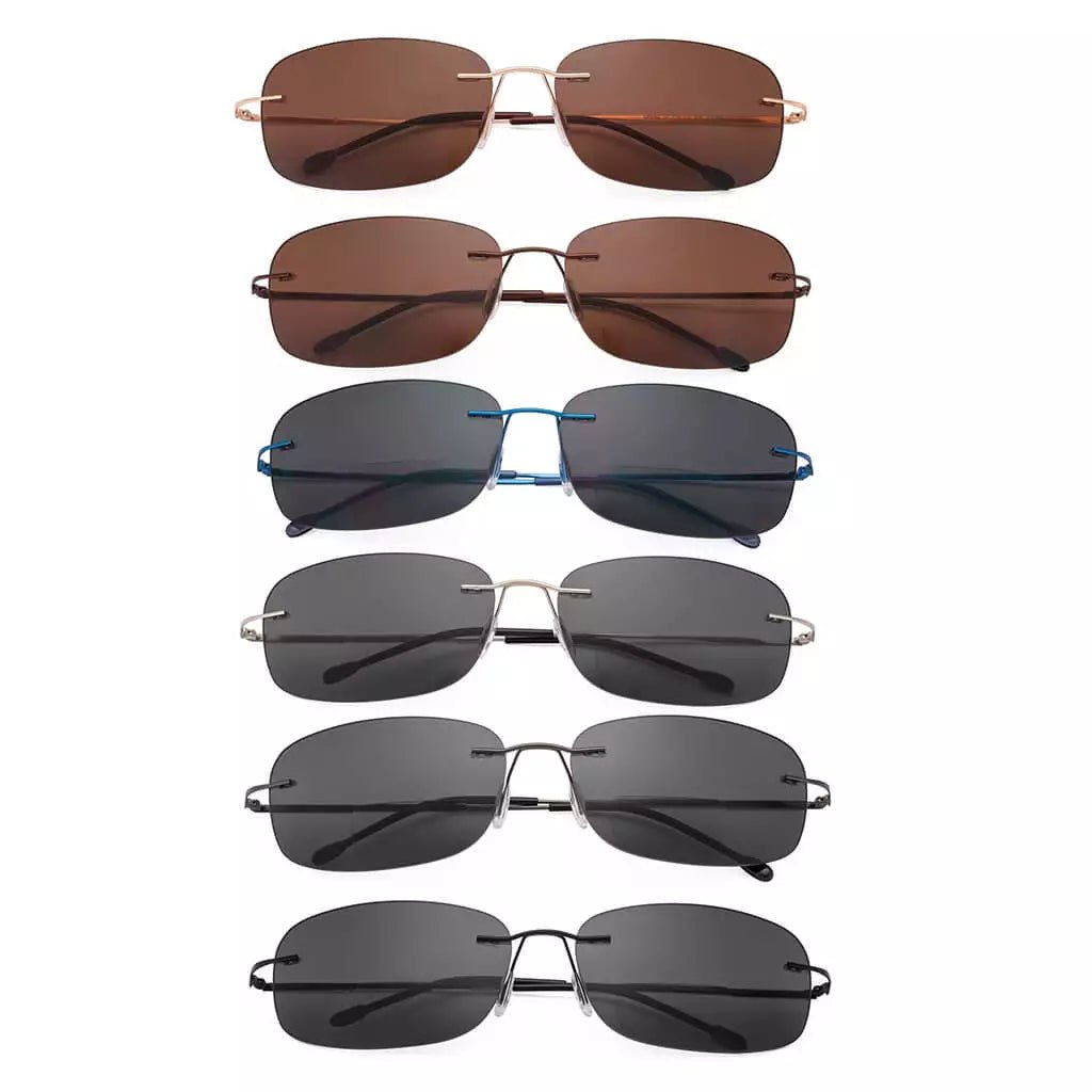 6 Pack Lightweight Rimless Bifocal Reading Sunglasses SGWK2eyekeeper.com