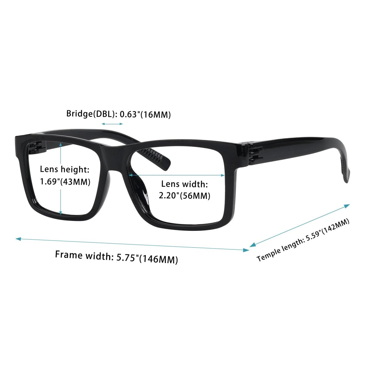 6 Pack Metalless Screwless Oversized Reading Glasses Thick Spring Hinge NR2508eyekeeper.com