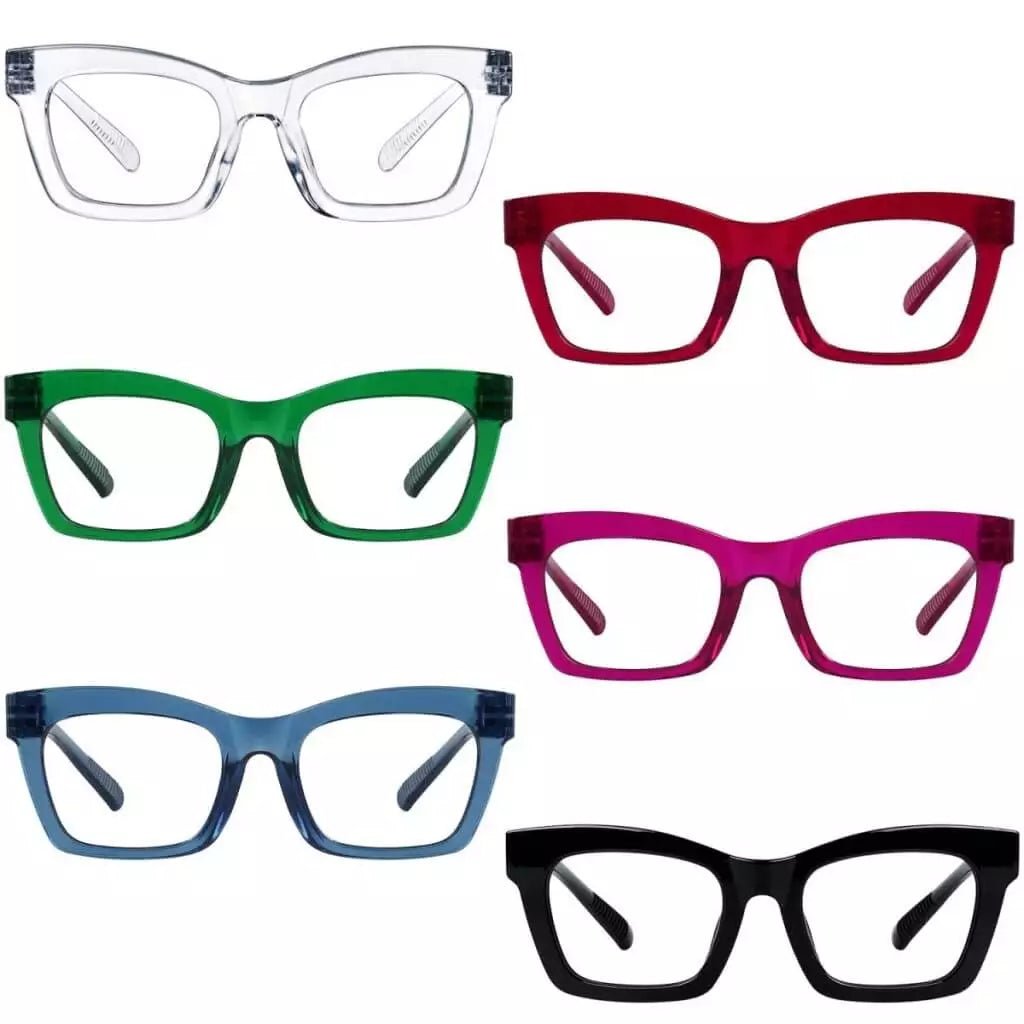 6 Pack Metalless Screwless Thick Frame Reading Glasses R2308eyekeeper.com