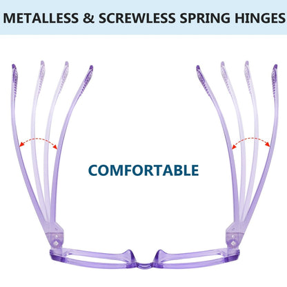 6 Pack Metalless Thicker Spring Hinge Reading Glasses NR9107eyekeeper.com