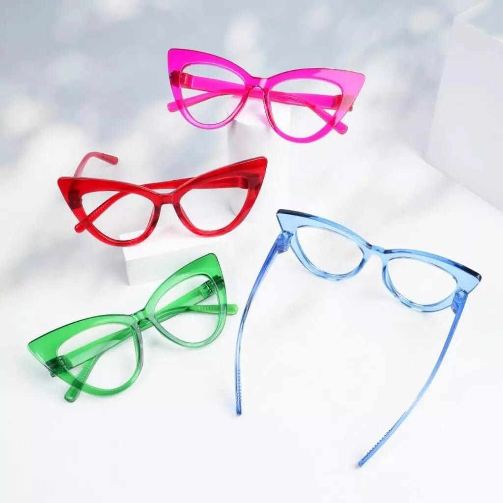 6 Pack Oversized Cat - eye Metalless Screwless Reading Glasses R2318eyekeeper.com