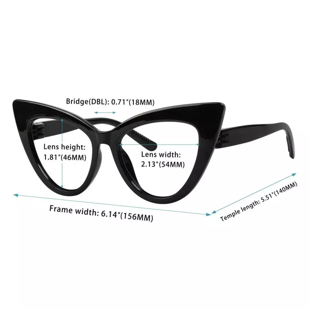 6 Pack Oversized Cat - eye Metalless Screwless Reading Glasses R2318eyekeeper.com