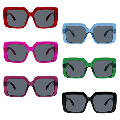 6 Pack Oversized Metalless Screwless Spring Hinge Sunglasses NR2311Seyekeeper.com