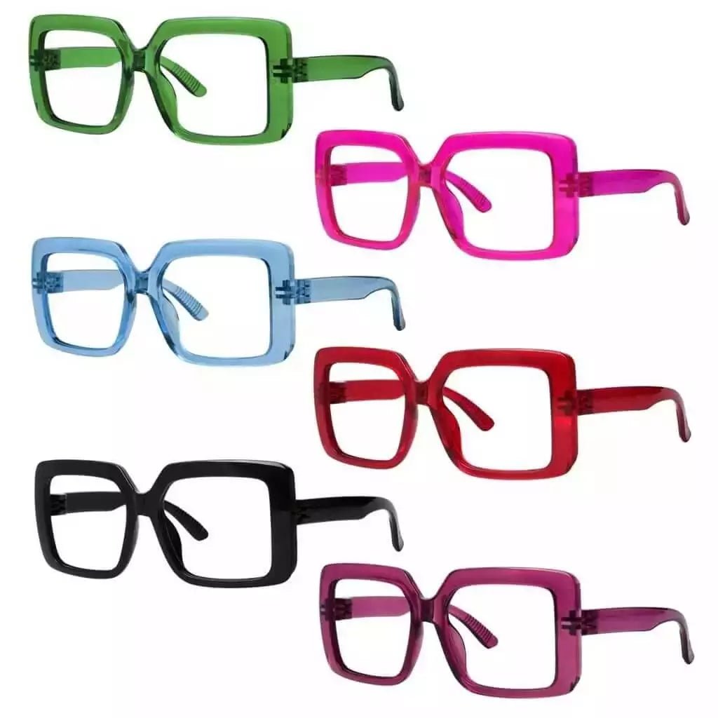 6 Pack Oversized Screwless Metalless Reading Glasses R2311eyekeeper.com