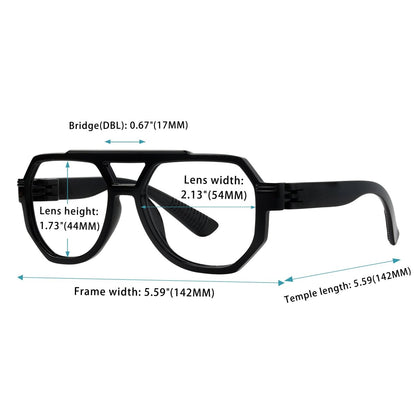 6 Pack Pilot Metalless Screwless Spring Hinge Reading Glasses NR2309eyekeeper.com