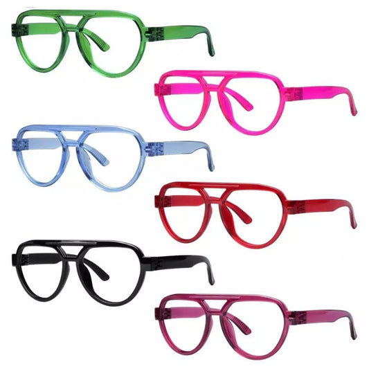 6 Pack Pilot Metalless Screwless Spring Hinge Reading Glasses R2312eyekeeper.com