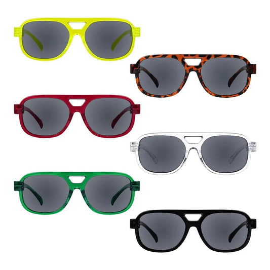 6 Pack Pilot Polarized Sunglasses Metalless Screwless Spring Hinges R2515PLeyekeeper.com