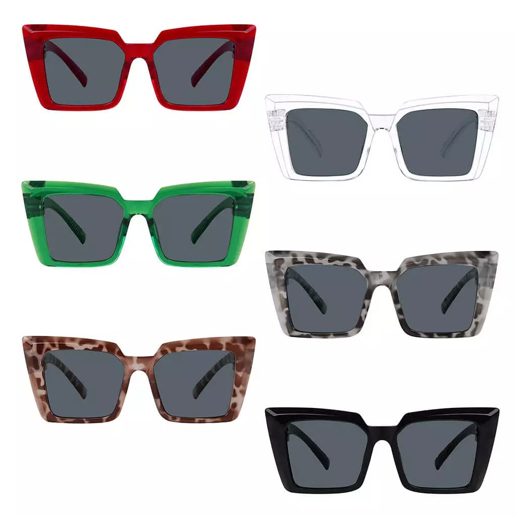 6 Pack Polarized Sunglasses Metalless Screwless Spring Hinge NR2141PLeyekeeper.com