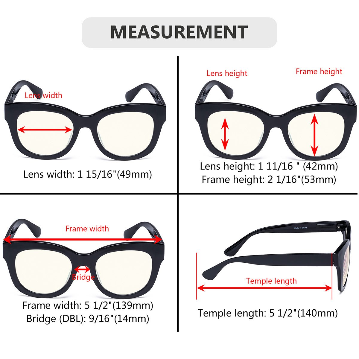 Elegant Progressive Readers Thick Multifocus Reading Glasses MTR1555eyekeeper.com