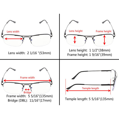 Rectangle Multifocus Progressive Readers Gold M1706