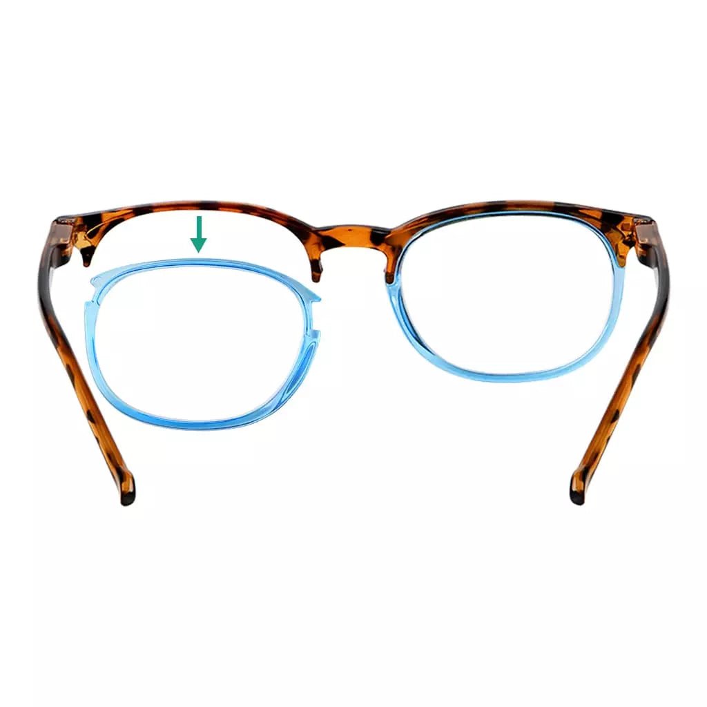 (Must Buy Both Eye) Reading Glasses with Different Strength for Each Eye PR001 - DEMI (Blue)eyekeeper.com