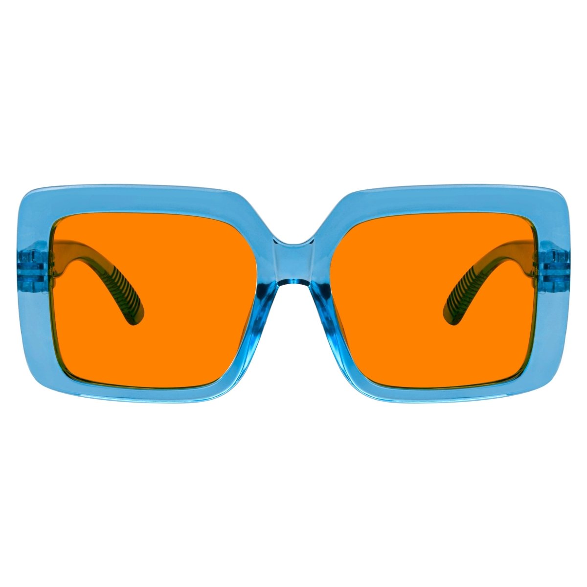 Oversized 100% Blue Blocking Glasses Orange Lens Metalless Screwless R2311 - B98eyekeeper.com