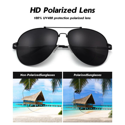 Pilot Style Polarized Bifocal Sunglasses PGSG1802eyekeeper.com