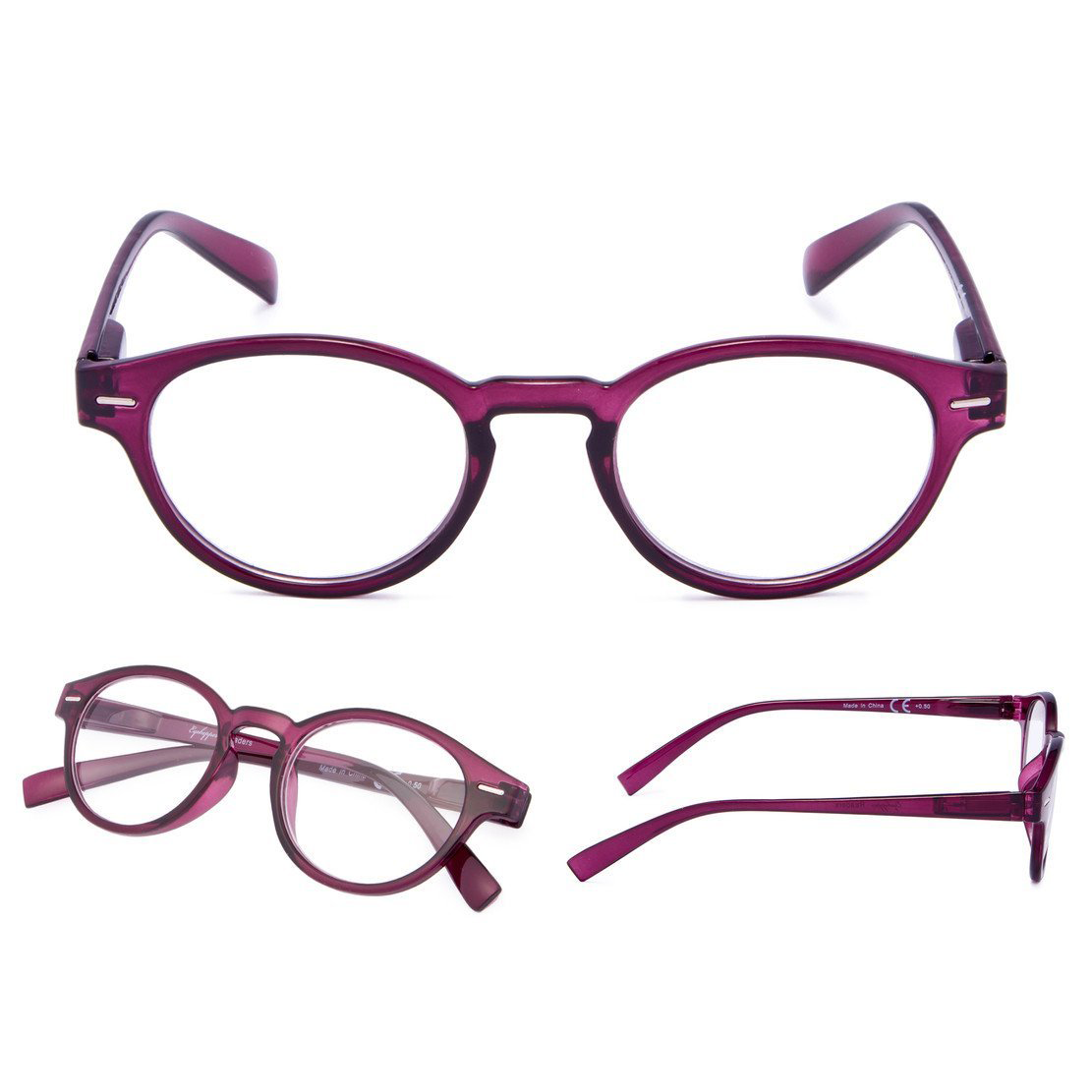 4本セット レトロオーバル老眼鏡 Reading Glasses3-R091