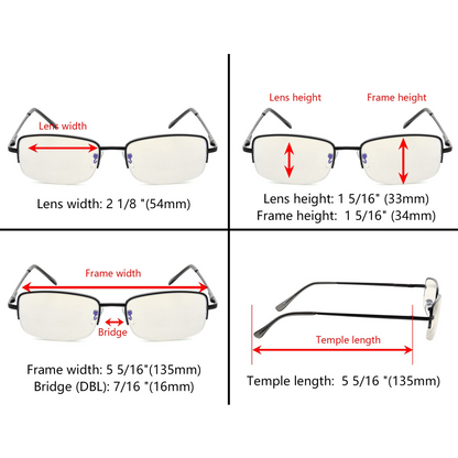 長方形シックなブルーライト フィルター老眼鏡 1-CG15015