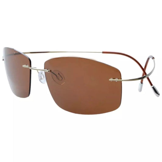 Rectangle Rimless Titanium Frame Polarized Sunglasses S1504eyekeeper.com