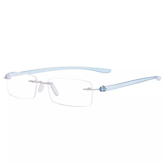 Small Lenes Rectangle Reading Glasses Rimless Readers R14001eyekeeper.com
