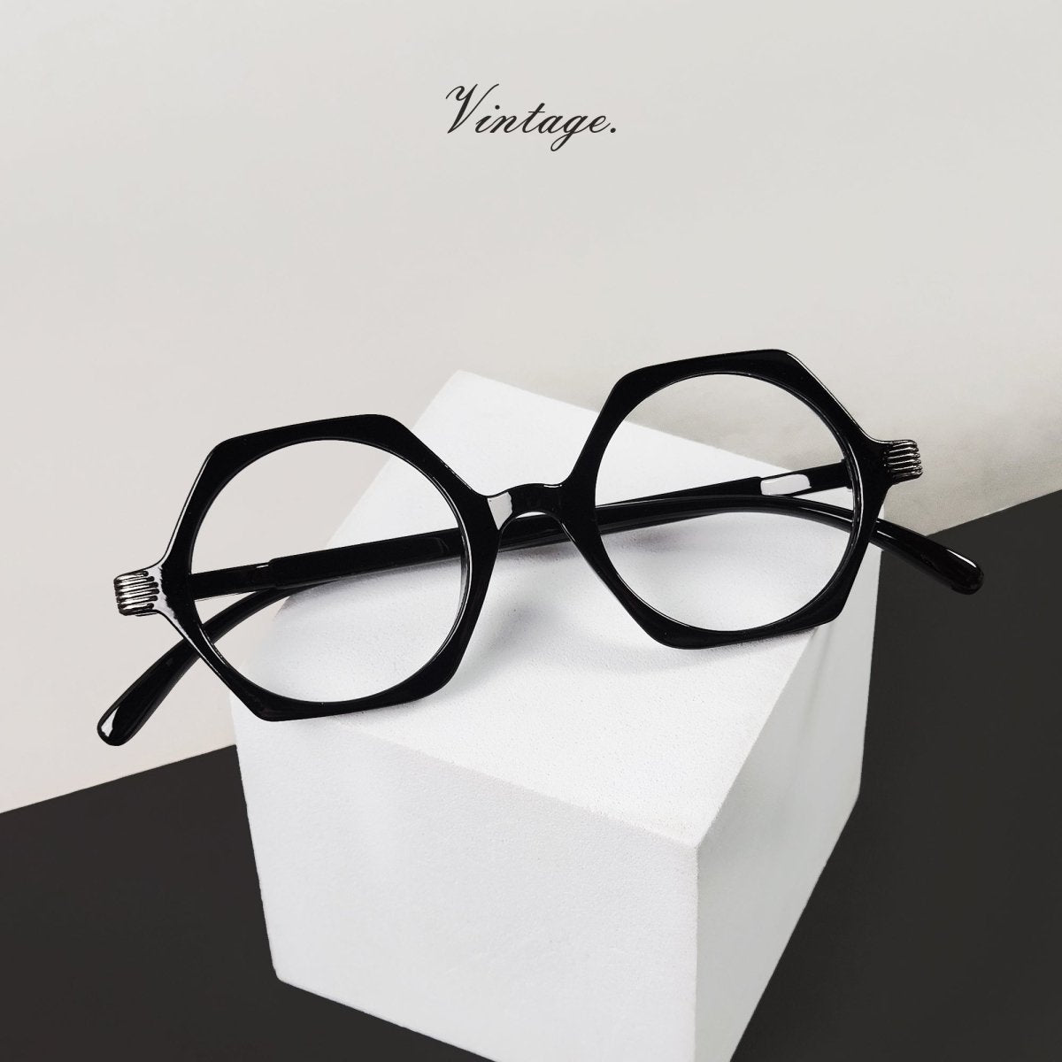 Small Vintage Polygon Reading Glasses Classic Geometric Readers R2009eyekeeper.com