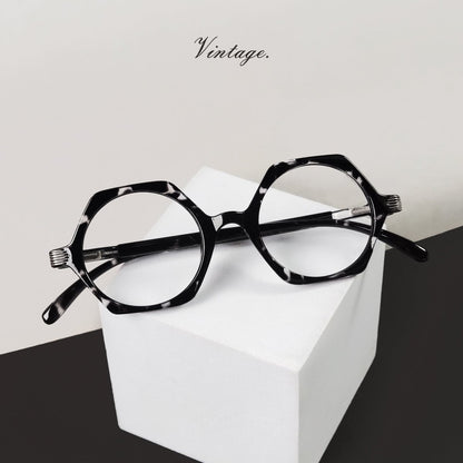 Small Vintage Polygon Reading Glasses Classic Geometric Readers R2009eyekeeper.com