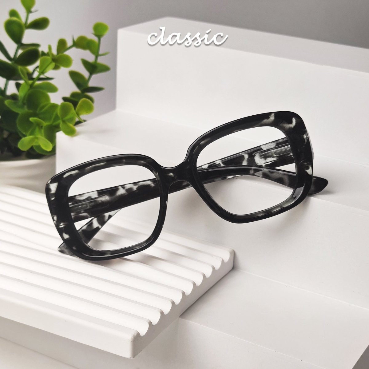 Stylish Thicker Reading Glasses Square Readers R2035eyekeeper.com