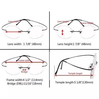 Titanium Frame Rimless Fashion Round Eyewear R15028eyekeeper.com