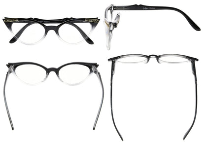 Cat-eye Reading Glasses Include Sunshine Readers R914