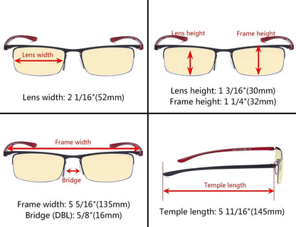 3 Pack Semi-rimless Blue Light Blocking Readers TMCG12625eyekeeper.com