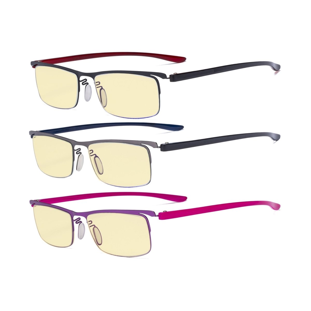 3 Pack Semi-rimless Blue Light Blocking Readers TMCG12625eyekeeper.com